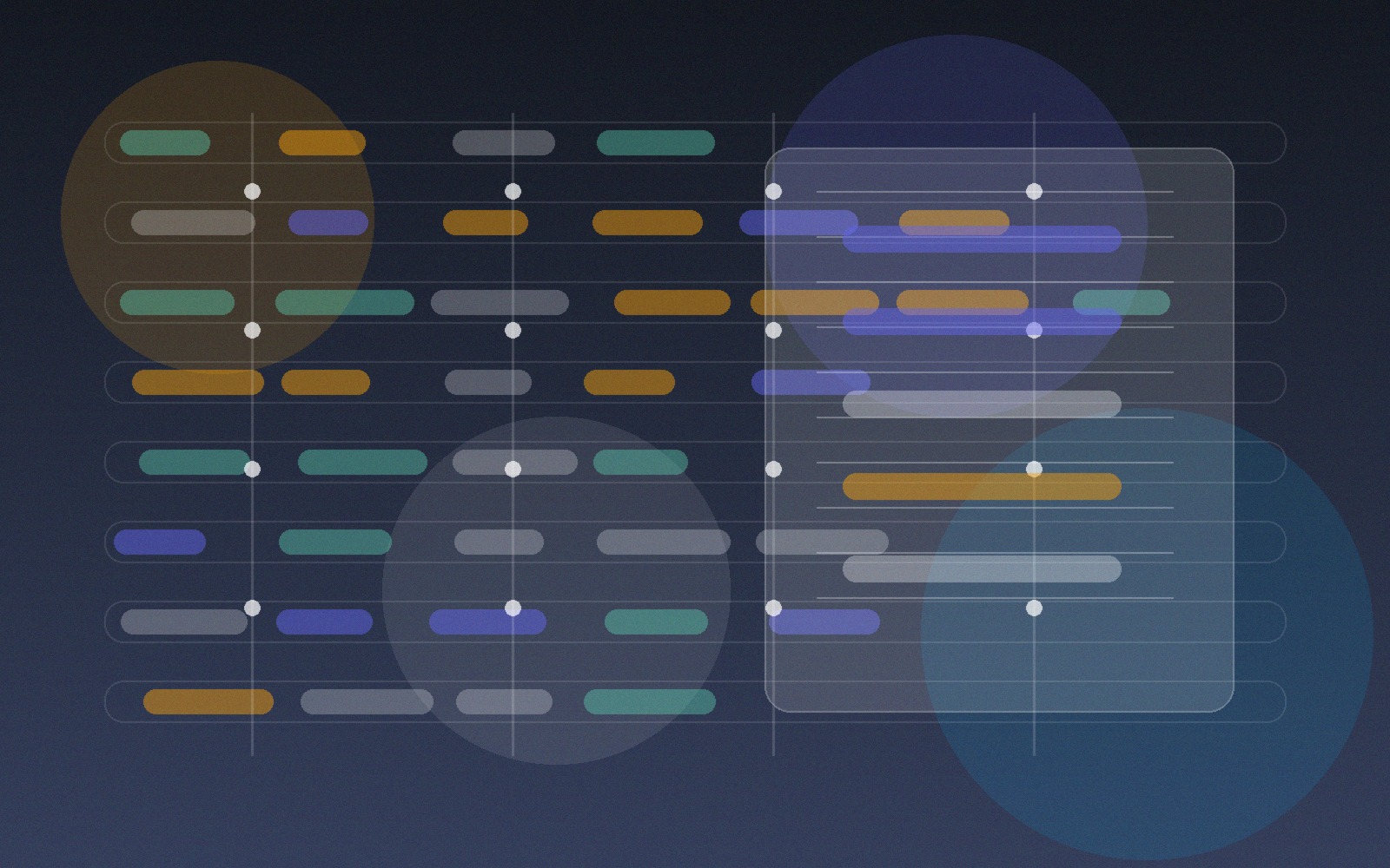 Malla abstracta de programas, automatización y nodos de proceso